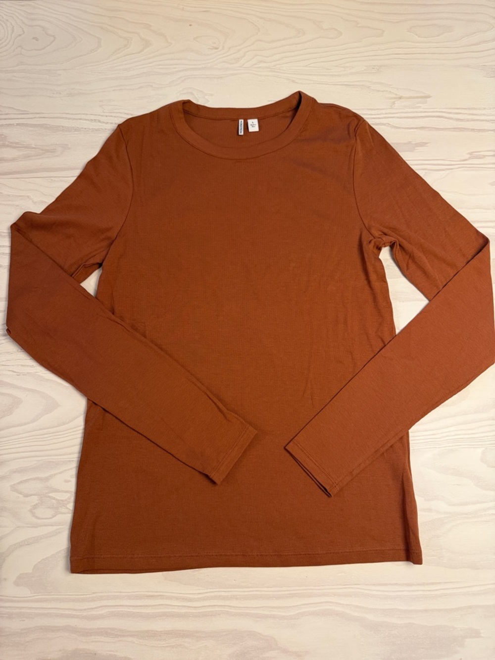 Nordstrom Rust Long Sleeve Crew Neck Tee